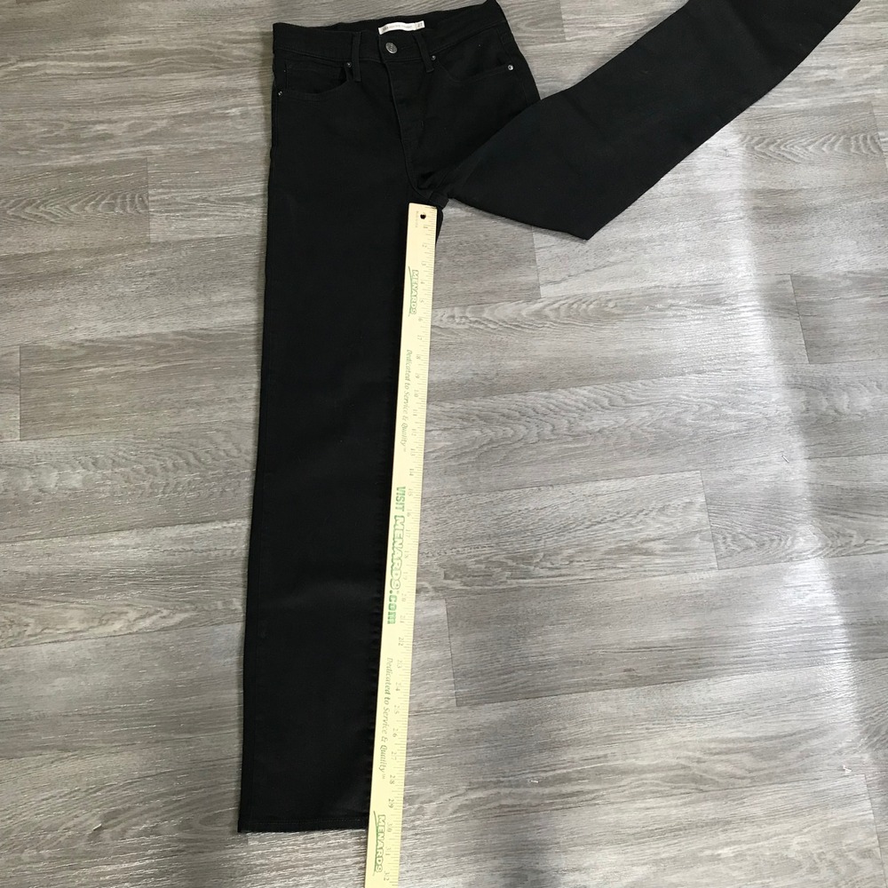Levi's 724 High Rise Straight Jeans Black Denim Size 27 Womens Stretch Leg - Picture 4 of 8